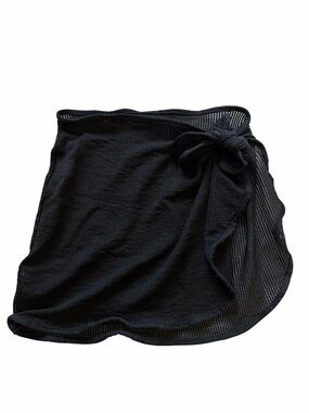 Dotti Y2K Black Mesh Sarong Beach Swim Cover Up Wrap Skirt
